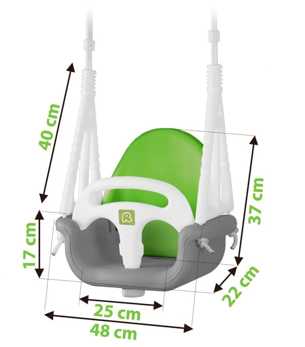 Ricokids Elephant 3i1 spandgynge, grå og grøn