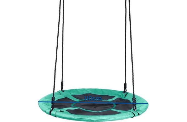 110cm Vihreä Ulkoilma-Pesäkeinu Seikkailijoille - Kestävä Teräs & Polyester, 150kg Kantavuus