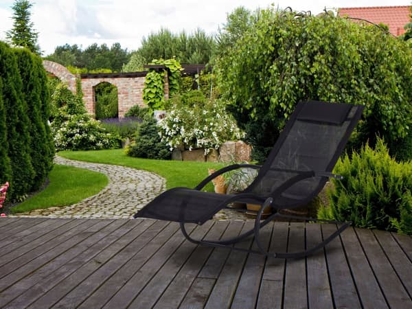 Zero Gravity Swing Loungestol - Hållbar, Väderbeständig, Svart