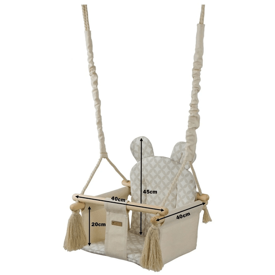 Babygyngestol - Babygynge - Med ører - Max, 20 Kg - Creme & Lyserød