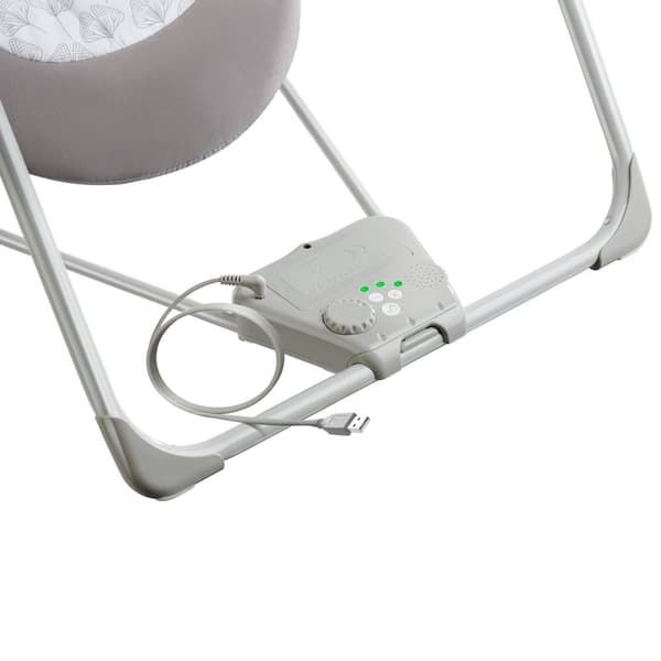 Babygynge hundemotiv, sammenklappelig, 5 hastighedsniveauer, timer - lysegrå