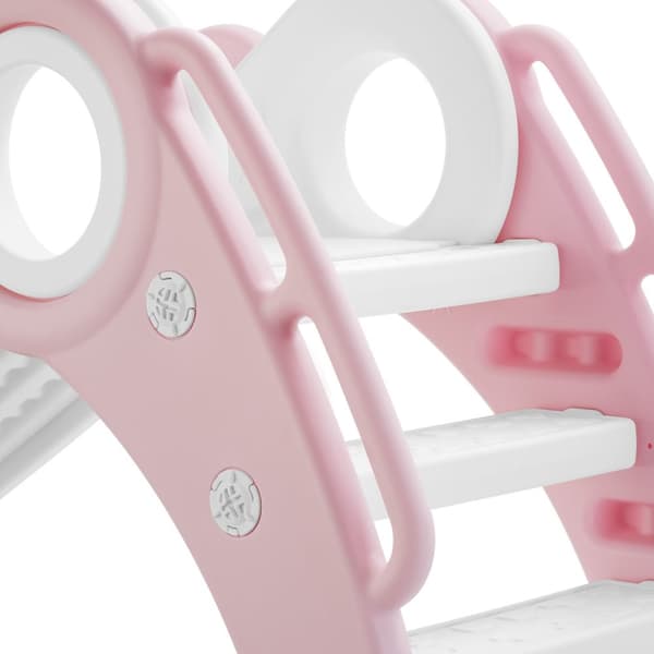 Rutsjebane Joy, med basketballkurv, sammenklappelig - pink