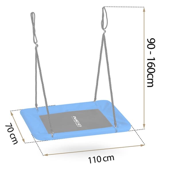 Suorakaiteen muotoinen haikaranpesäkeinu Neo-Sport Swingo 110 x 70 cm