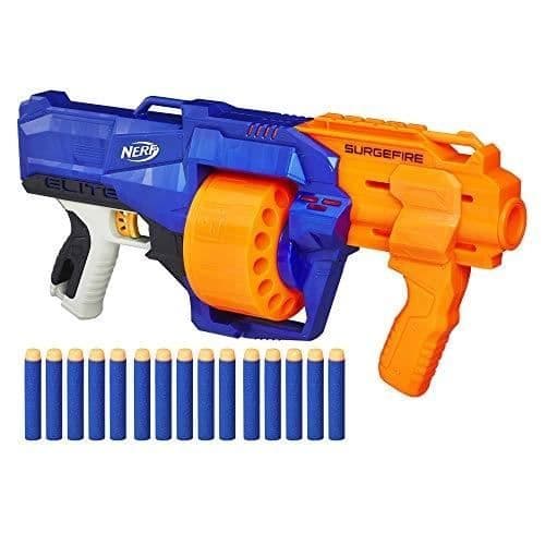 Nerf Elite SurgeFire Pistol - NERF - Blå - Rotationsmagasin för 15 pilskott - 27m räckvidd