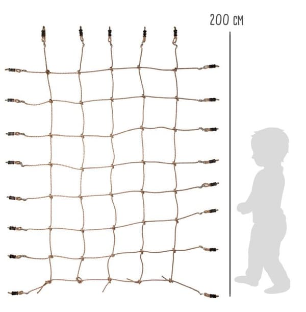 Klätternät för små fötter med krokar