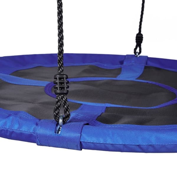 Relaxdays rund fågelbo-swing för trädgården med sittplats max. 100 kg utomhus HxlxB: 145 x 100 x 100 cm, mörkblå