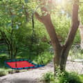 Miniatyrbild 3 av 6: Relaxdays Fågelbo Hängmatta, barn och vuxna, max belastning 100 kg, justerbar, L x B 76 x 103 cm, trädgård, röd
