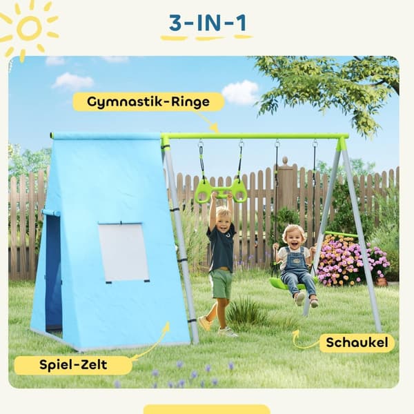 Rootz 3 -i -1 raketspeltält - Barn Swing - Barngymnasium - Säker design - 283 cm x 180 cm x 182 cm