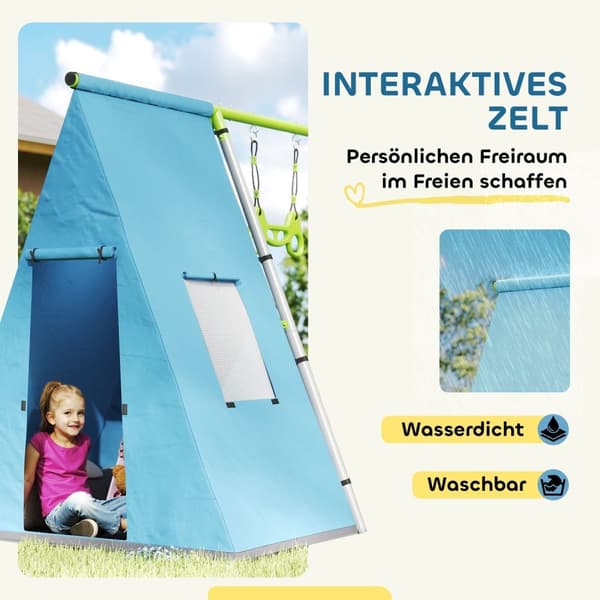 Rootz 3 -i -1 raketspeltält - Barn Swing - Barngymnasium - Säker design - 283 cm x 180 cm x 182 cm