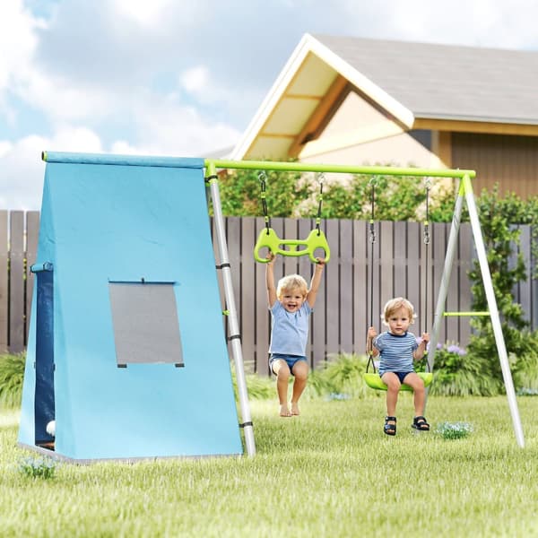 Rootz 3 -i -1 raketspeltält - Barn Swing - Barngymnasium - Säker design - 283 cm x 180 cm x 182 cm