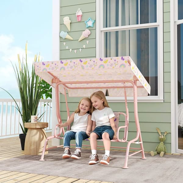 Rootz Hollywood Swing for Children - Barn Swing Seat - 2 -sits utomhussväng - Stålram - 112 cm x 75 cm x 120 cm