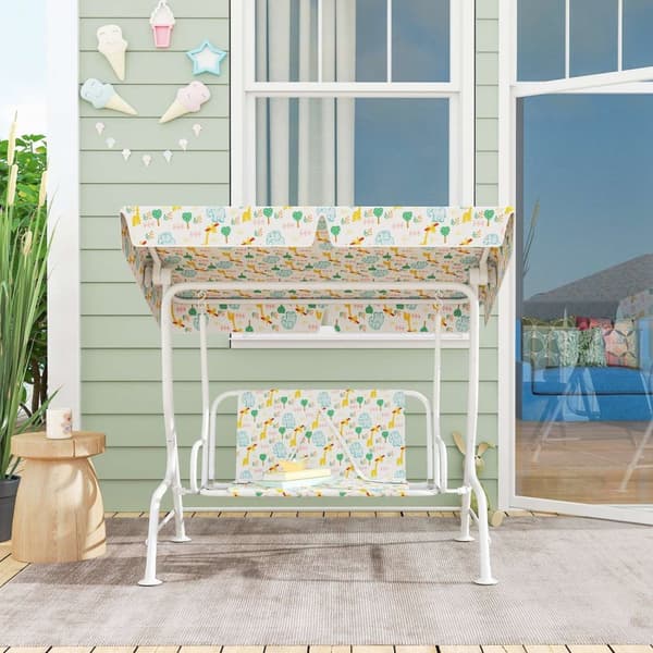 Rootz Hollywood Swing for Children - Kids Swing Set - 2 -Seater Playground Swing - Sun Protection - 112 cm x 75 cm x 120 cm