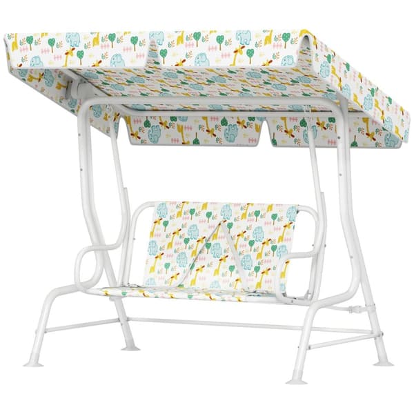 Rootz Hollywood Swing for Children - Kids Swing Set - 2 -Seater Playground Swing - Sun Protection - 112 cm x 75 cm x 120 cm