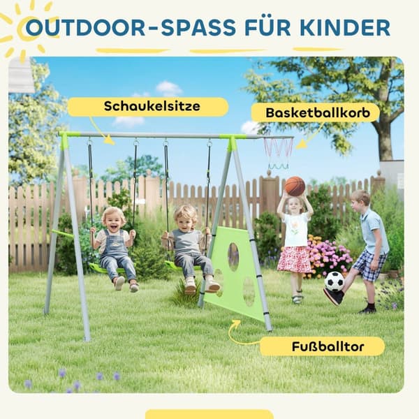 Rootz Children's Swing Set - Rockstolar - Lekplatsutrustning - väderbeständig - 238 cm x 180 cm x 182 cm