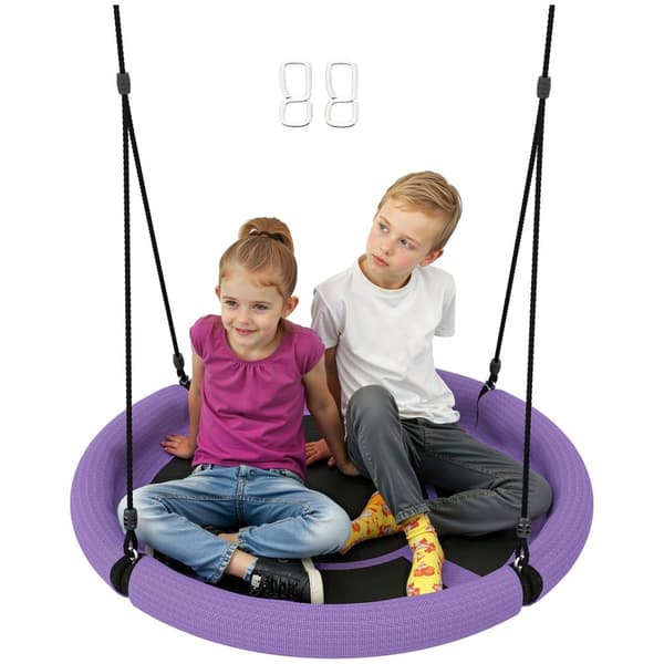 Rootz Nestscarkel Round Garden Swing - Children's Swing - Basket Swing - 150 kg kapacitet - Ø98 x 190h cm