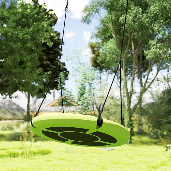 Rootz Round Garden Swing - Nest Swing - Basket Seat - 150 kg fjädrande - Ø98 x 190h cm
