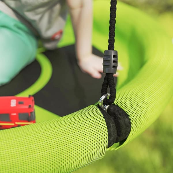 Rootz Round Garden Swing - Nest Swing - Basket Seat - 150 kg fjädrande - Ø98 x 190h cm