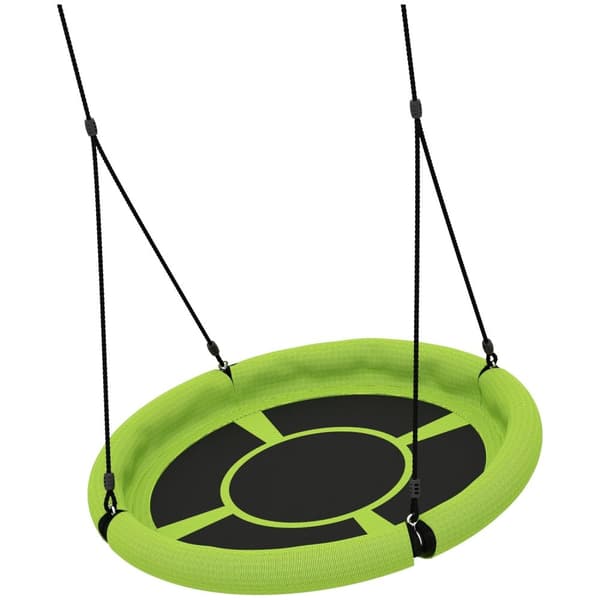 Rootz Round Garden Swing - Nest Swing - Basket Seat - 150 kg fjädrande - Ø98 x 190h cm