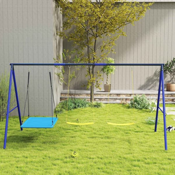 Rootz Swicken 3 -Child Swing Set - Outdoor Playset - Garden Swings - Holdbar stålramme - 365 cm x 180 cm x 184 cm