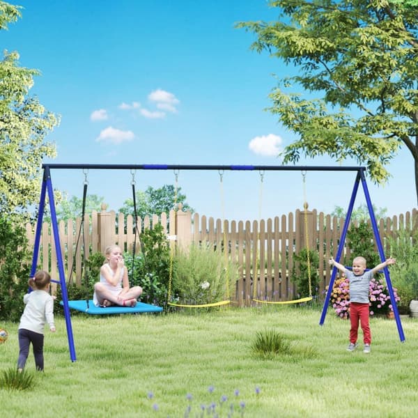 Rootz Swicken 3 -Child Swing Set - Outdoor Playset - Garden Swings - Holdbar stålramme - 365 cm x 180 cm x 184 cm
