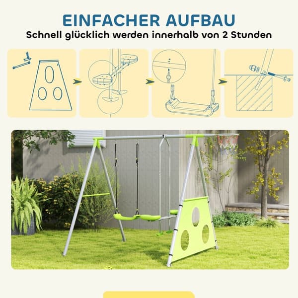 Rootzin lasten ulkokavere - Kids Swings - Leikkikenttäsarja - Sääkestävä - 215 cm x 180cm x 182 cm