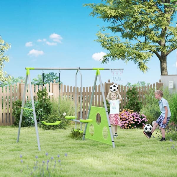 Rootzin lasten ulkokavere - Kids Swings - Leikkikenttäsarja - Sääkestävä - 215 cm x 180cm x 182 cm