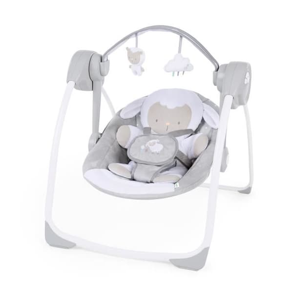 INGENUITY Baby Bouncer Foldbar Elektrisk Gynge - Lille Får - Aftagelig Bue og Legetøj, Timerindstillinger, Gynge