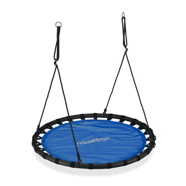 Relaxdays Rund fågelnäste hängmatta 120 cm för barn och vuxna trädgård utomhus 100 kg