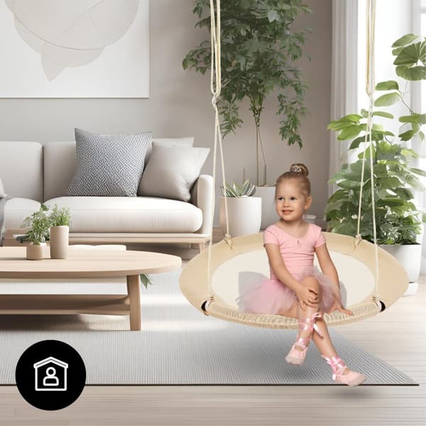 Hänggunga Boho HyperMotion Ø100 cm – Robust gunga för barn och vuxna, maxvikt 150 kg, snabb montering