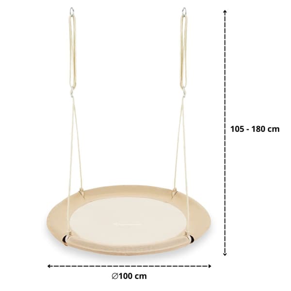 Hänggunga Boho HyperMotion Ø100 cm – Robust gunga för barn och vuxna, maxvikt 150 kg, snabb montering