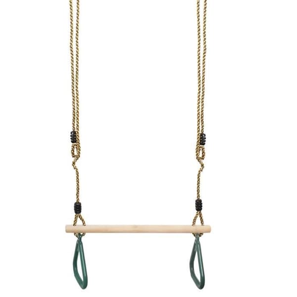 Trätrapps - LEOGREEN - Gunga med gymnastikringar - Grön - 200 cm - Plast (PP, PE), Trä