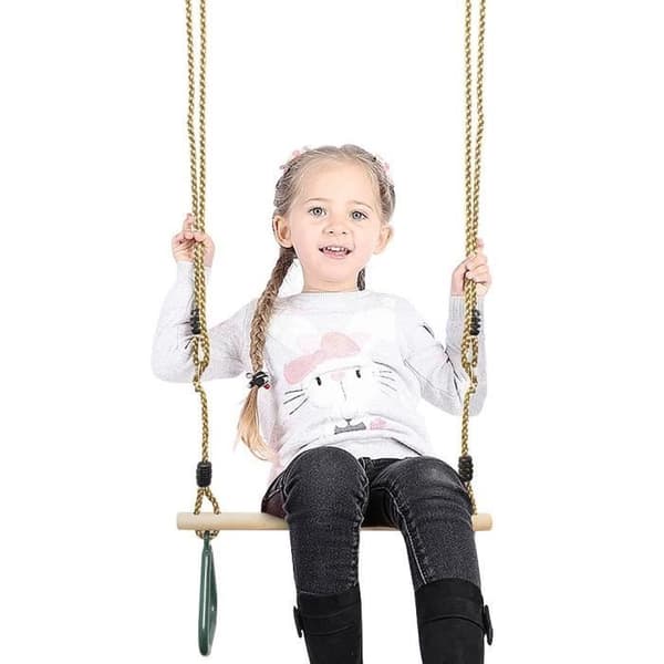 Trätrapps - LEOGREEN - Gunga med gymnastikringar - Grön - 200 cm - Plast (PP, PE), Trä