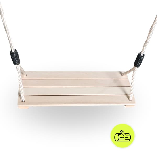 HyperMotion Kaksinkertainen keinu rungolla – sisältää boho-riippumaton, linnunpesän ja puisen keinulaudan – teräs, max. 180 kg