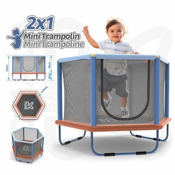 Juniortrampolin med sikkerhedsnet Ociotrends 140 X 110 CM