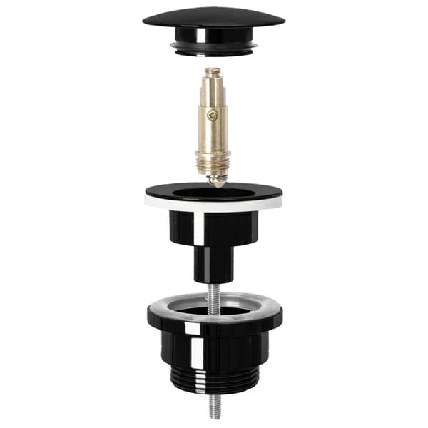 UNIVERSELL CLICK-CLACK Tvättställsplugg REA SVART METALLIC