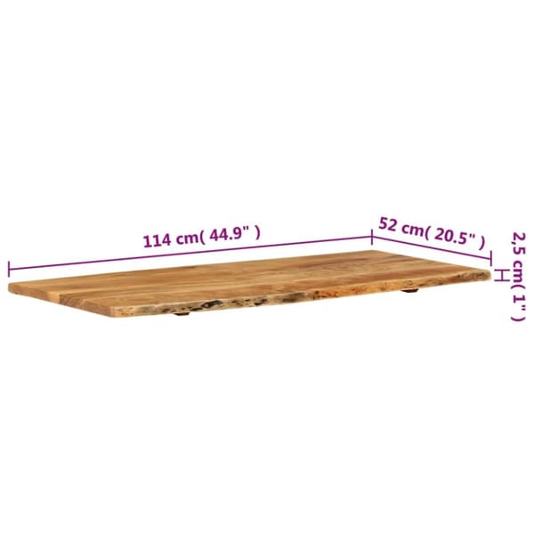 vidaXL bordplade til toiletbord 114x52x2,5 cm massivt akacietræ - Vask – tilbehør