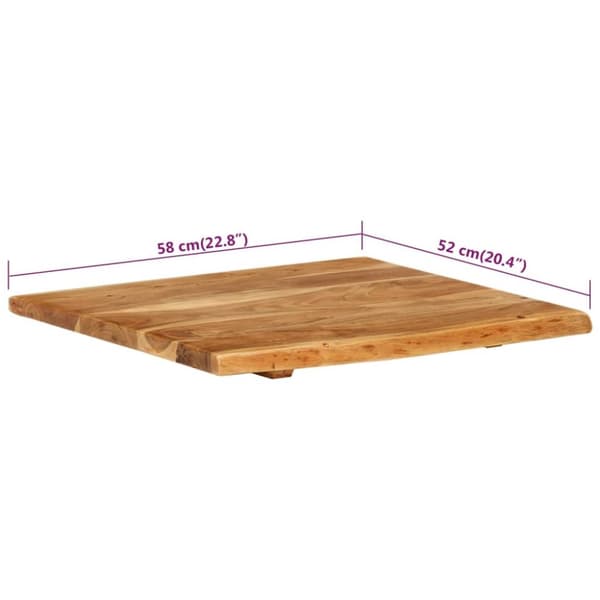 vidaXL bordplade til toiletbord 58x52x2,5 cm massivt akacietræ -  Vask – tilbehør