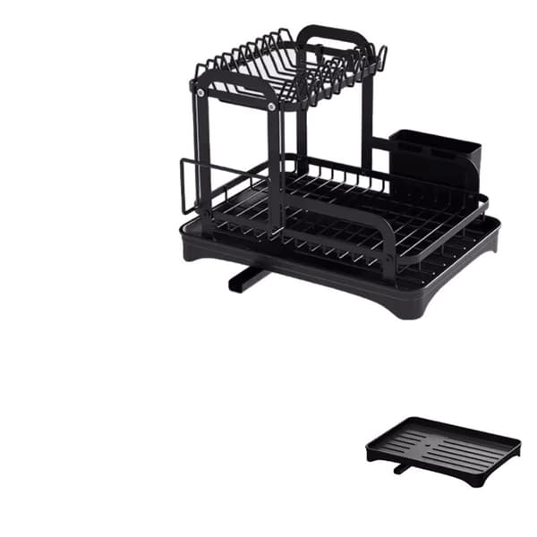 Diskställ, 2-nivådesign, metallkonstruktion,2-nivå, svart