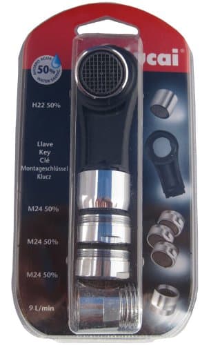 Set med blandarluftare: 3 x M24 GZ, 1 x F22 GW, duschstopp, nyckel