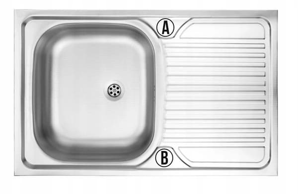 Enkeltstående overliggende vask 80x50 cm dekoration med Apollo-vandlås
