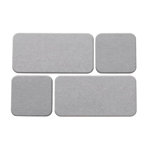 4-pack absorberande diatomitfat, mångsidiga torkmattor för badrum och kök, halkfria Grå