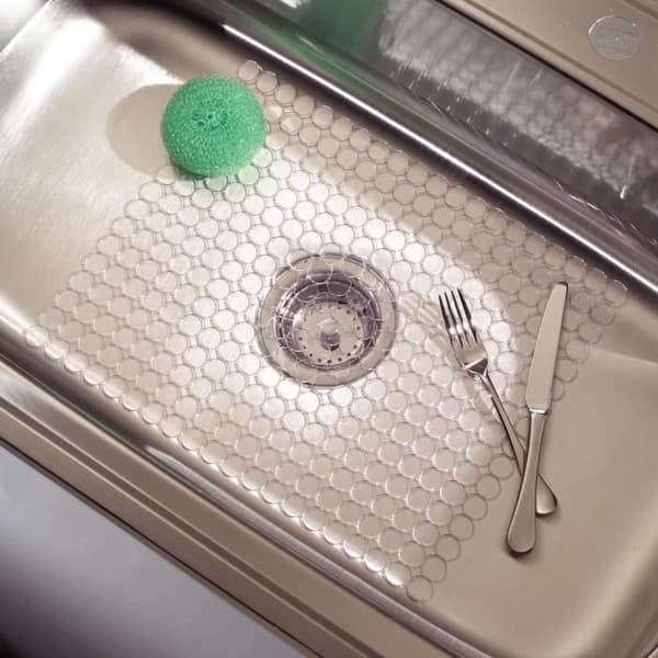 Bubbelformad diskbänksmatta i plast-TransparentLarge