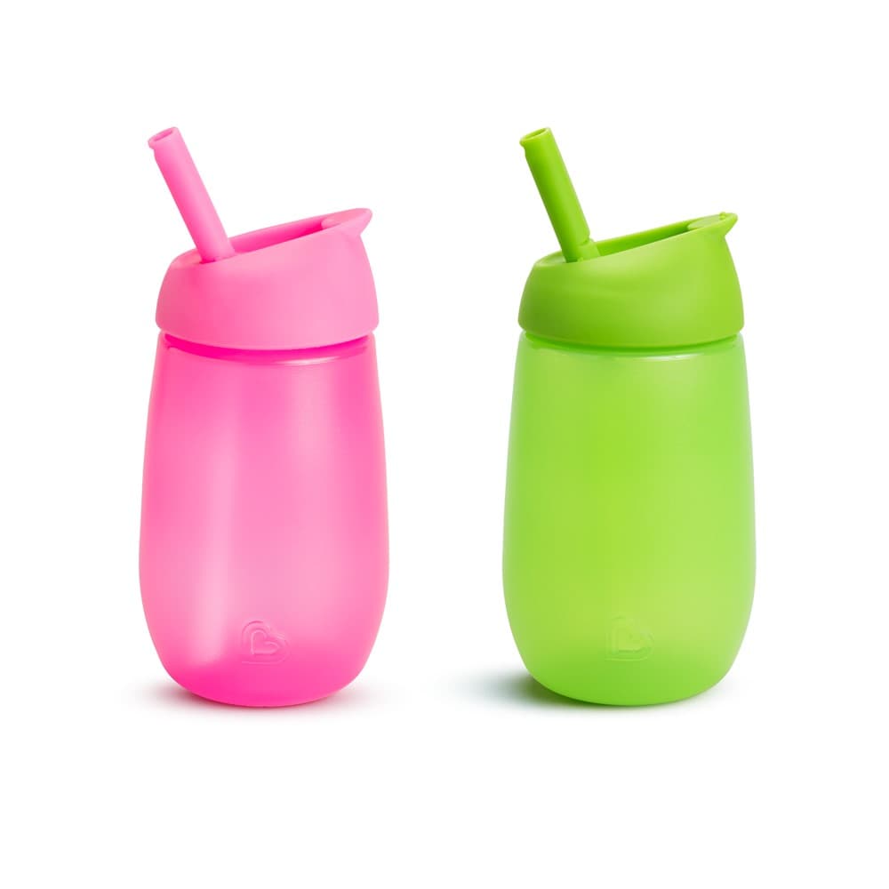 Munchkin Sugrörsmugg Simple Clean 300ml, 2-p Rosa/Grön