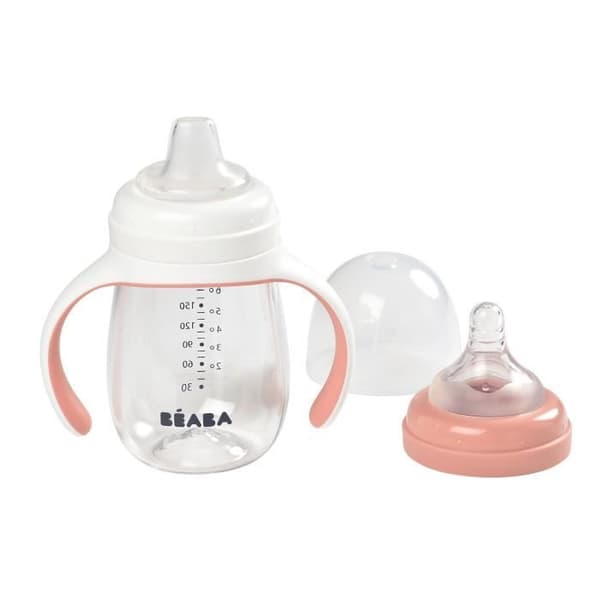 Béaba 2in1 Learning Nappflaskkopp Rosa 210ml