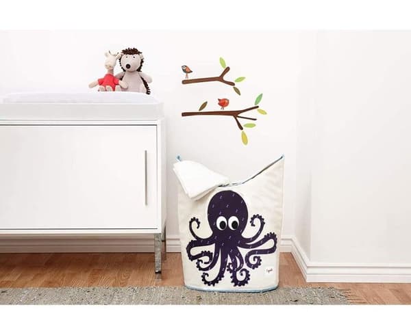 Tvättkorg - Octopus - Beige - 33x48x59 cm - Utan lock