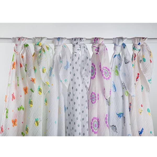 Muslin Swaddle - Lulujo - Rosa Hippo - 100% bomull - 120x120 cm