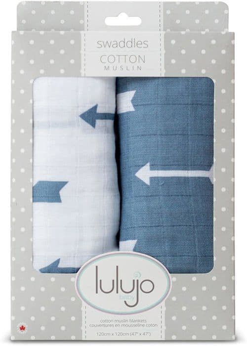 Muslin swaddle - Blue Arrows - Förpackning om 2 - 100x100 cm - 100% bomull