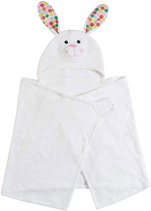Badkappa för barn - Bella - Kanin - 130x55 cm - Vit - Bomull