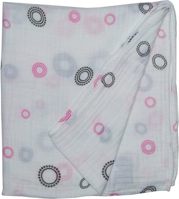 Lulujo - Muslin swaddle - Rosa cirklar - ELEMENT FÖR BARN