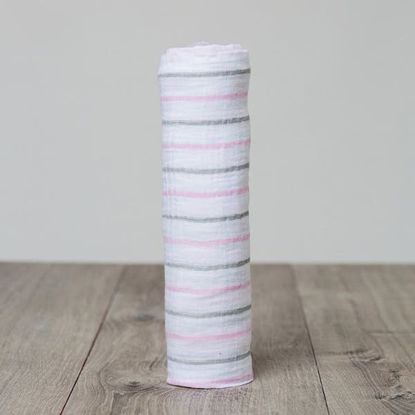 Lulujo - Muslin swaddle - Rosa ränder - ELEMENT FÖR BARN